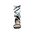 thumbnail image 2 of BLISSFUL STEP Women's Open Toe Color Block Lace Up Heel Sandals, 2 of 7