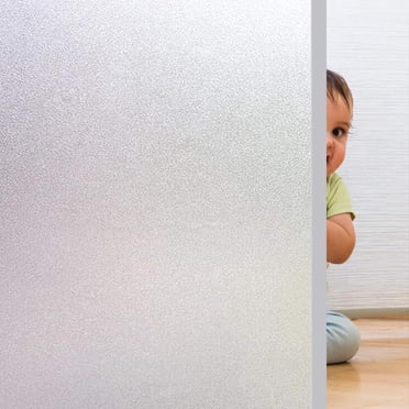 Privacy Window Film Matte White Window Film Frosted Window Film Static Cling Glass Film Non Adhesive Window Film for Home Bathroom Office Meeting Room Living