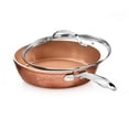 thumbnail image 1 of Gotham Steel Hammered Copper 12" Aluminum Non-Stick Fry Pan with Glass Lid, 1 of 3
