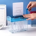 thumbnail image 3 of Mini Manual Hand-Cranked Paper Shredder - Portable Desktop Document Destroyer, Compact Clear Bin Paper Cutter for Home Office Privacy, 3 of 7