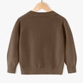 thumbnail image 4 of Tranfacy Long Sleeve Shirts for Girls, Fall Tops, Children Long Sleeve Fleece Knitted Cardigan Solid Color V-Neck Sweater Button Shirts, 4 of 6