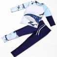 thumbnail image 4 of SDNall Boys Long Sleeve Swimsuit Sun Protective Rashguard for Swimming Surfing Diving, 4 of 5