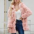 thumbnail image 4 of Veste pour Femmes Hiver Femmes Dames Uni Chaud Manteau en Faux Manteau Veste Hiver Col Rabattu Vêtement d'Extérieur, 4 of 9