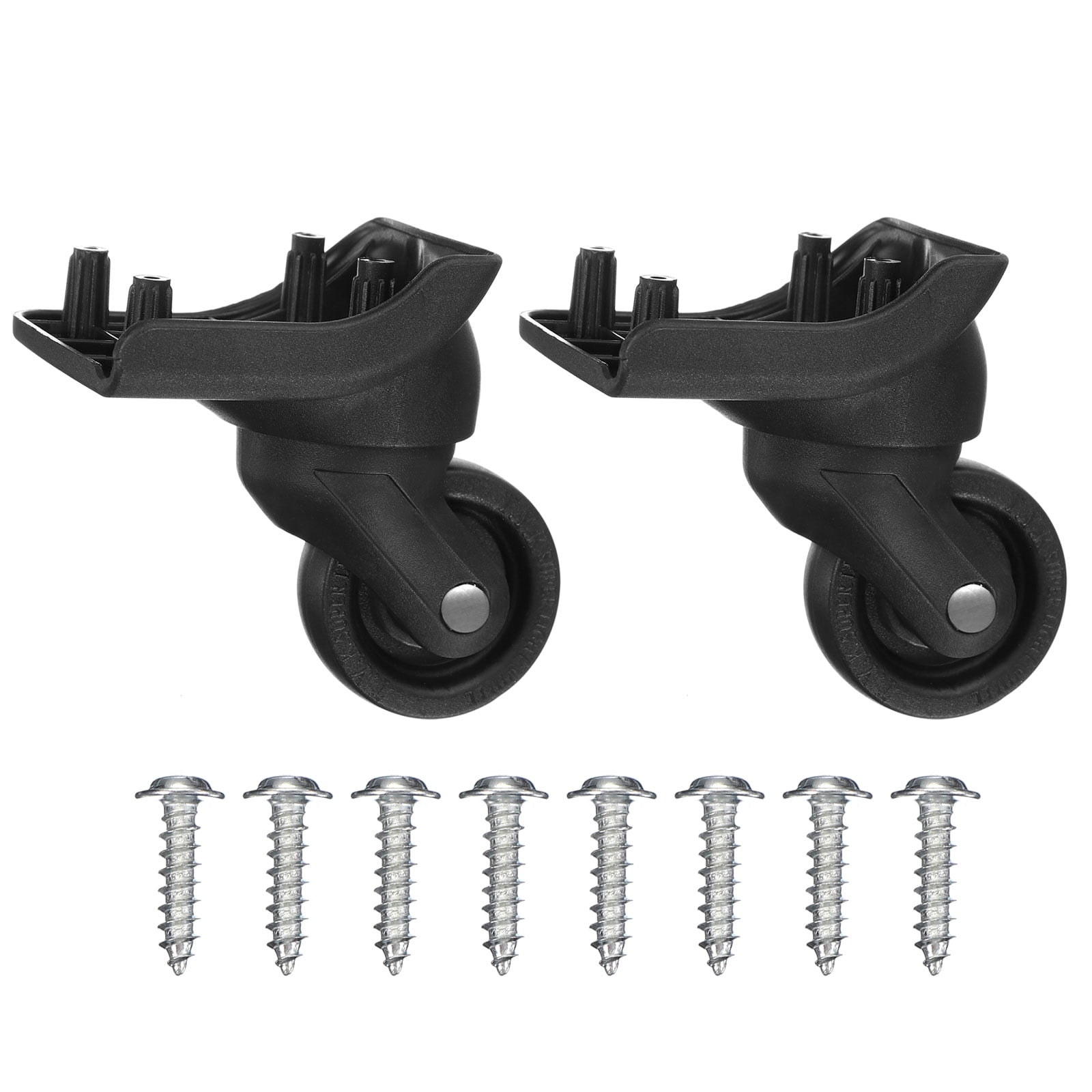 Uxcell 1 Pair Luggage Wheels Replacement Suitcase Wheels Caster Repair for Luggage Swivel Wheel Black (3.6x4.2x3.3x4.2 cm)