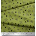 thumbnail image 2 of Soimoi Green Rayon Fabric Web & Spider Insects Printed Craft Fabric by the Yard 56 Inch Wide, 2 of 3