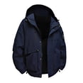 thumbnail image 1 of PEONAVET Mens Jacket Men's Solid Color Waterproof Long Sleeved Hooded Workwear With Multiple Pockets Jacket, 1 of 8