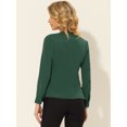 thumbnail image 4 of INSPIRE CHIC Blouse de Travail en Chiffon Unie à Manches Longues pour Femme TP Vert Foncé, 4 of 5