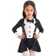 thumbnail image 1 of RUNQHUI Robe de Danse Ballet pour Filles Manches Longues Latin Samba Justaucorps Paillettes Patinage à Roulettes Noir 10, 1 of 7