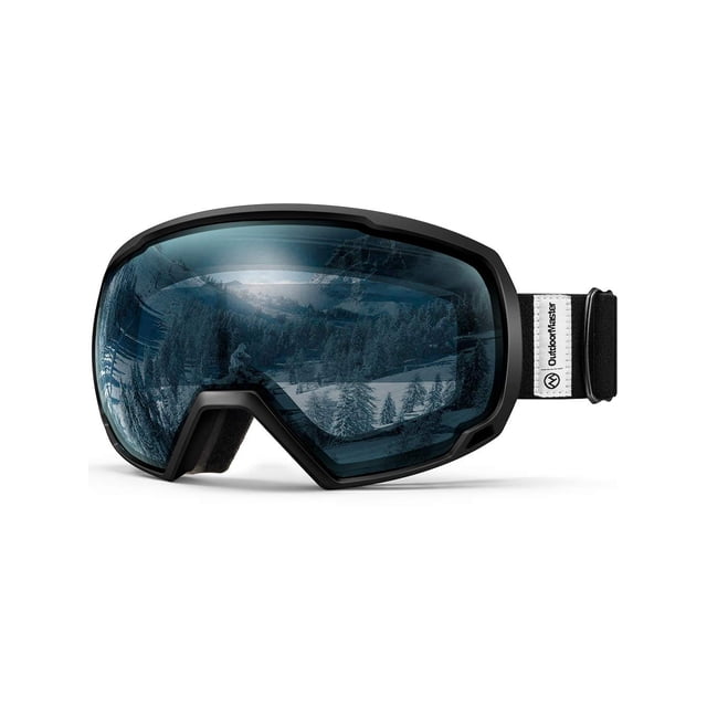 OutdoorMaster Lunettes de Ski OTG - Noir - Lentille Bleu Pâle