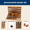 thumbnail image 2 of GSE Games & Sports Expert Premium Wooden Folding Inlay Backgammon Board Game Set Classic Traditional Strategy Board Games (Focus - 17 Inches), 2 of 5