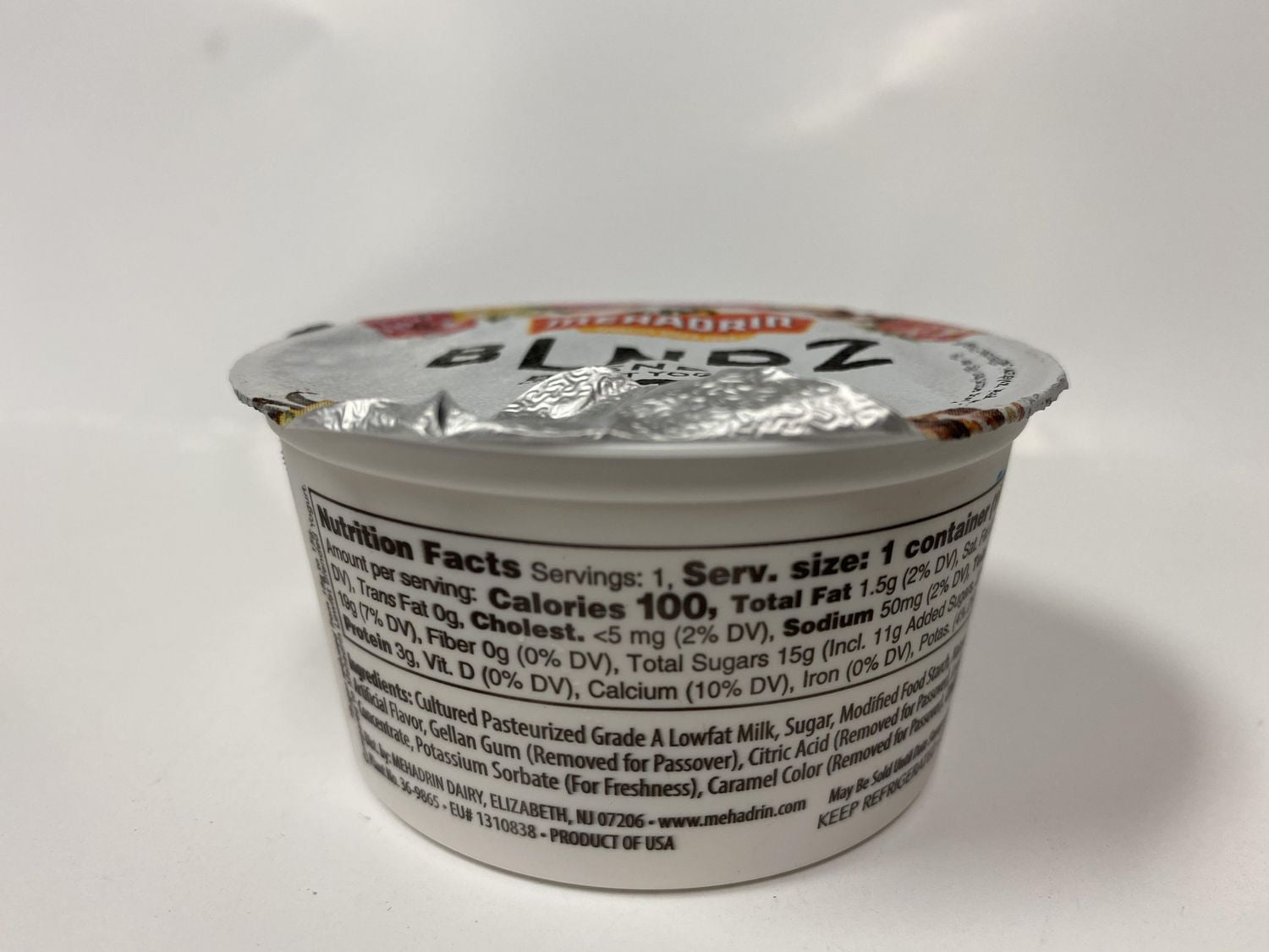 Yogourt moins de gras mélangé Vanille de Mehadrin