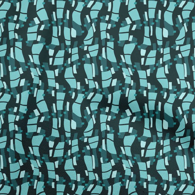 oneOone Silk Tabby Turquoise Green Fabric Abstract Craft Projects Decor Fabric Printed By The Yard 42 Inch Wide