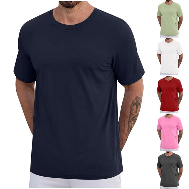 UVEASISHA T-Shirts Grande Taille pour Hommes en Coton Décontractés à Manches Courtes Col Rond T-Shirts d'Entraînement 2025 Mode Été Gym Course Hauts Athlétiques Rabais de 90 Liquidation Gris G