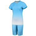 thumbnail image 3 of Innerwin Sweatsuits Solid Color Women Jogger Set Running Short Sleeve Loose Two Piece Outfit Light Blue L, 3 of 5