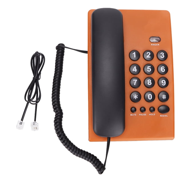 Multi Functional Landline, Wearable Button Corded Telephone Last Number Pauseable For Office For Home Red,Pink,Blue,Orange,Rose Red