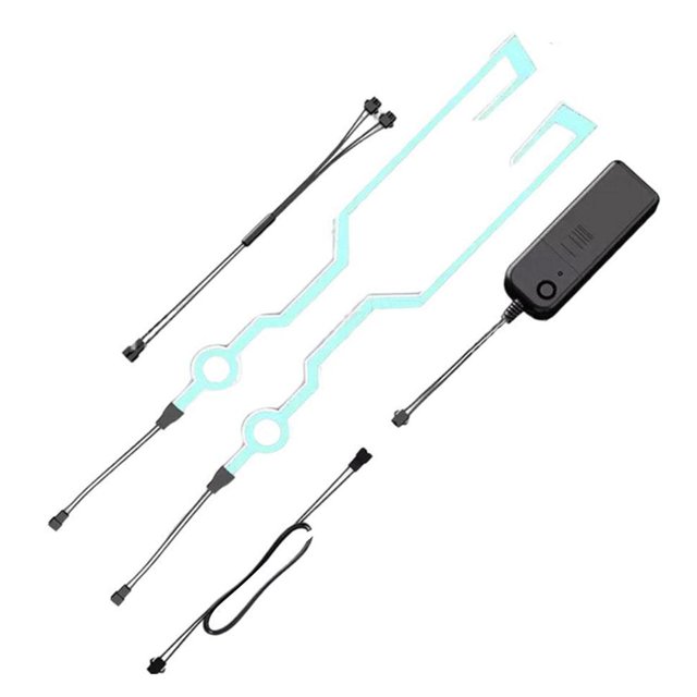 LED Light Motorcycle Helmet Kit Night Riding Flashing Stripe Bar 3 M