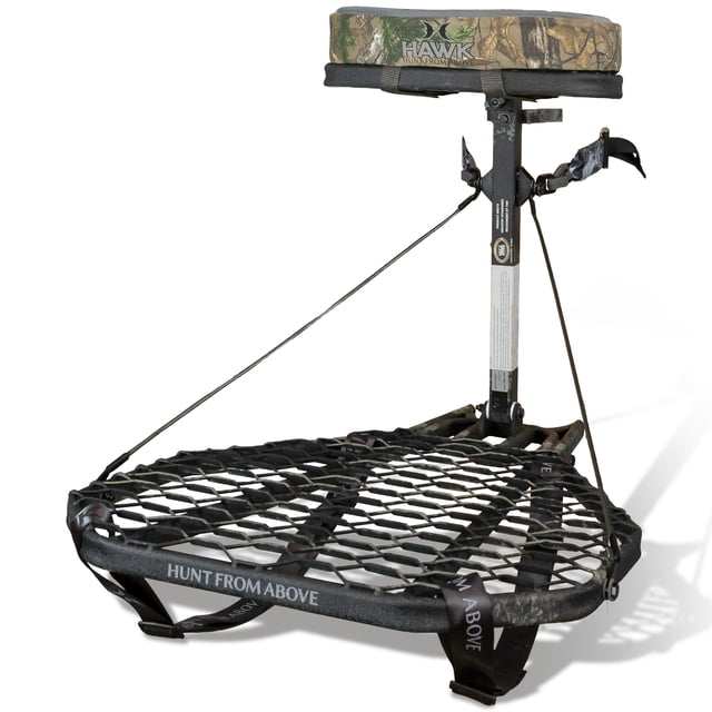 Hawk Support d'Arbre Suspendu Mega Combat, Support de Cerf avec Plateforme de Chasse en Selle TG
