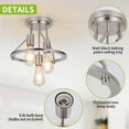 thumbnail image 4 of WILON Ceiling Light,Brushed Nickel Semi Flush Mount Light.3-Light Ceiling Light Fixtures Farmhouse Kitchen Light Industrial Hallw, 4 of 9