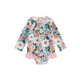 thumbnail image 1 of Fortune Toddler Baby Girl One Piece Swimsuit Long Sleeve Flower Swimwear Girls Rash Guard, 1 of 9