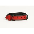 thumbnail image 1 of Handmade Genuine Leather Dog Collar – Red with Black Inner Liner, Adjustable Buckle. Buddies Collars, 1 of 5