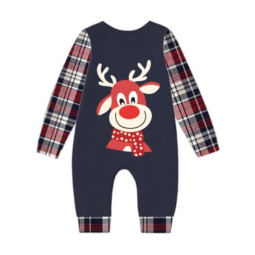 MIASHUI Valentines Family Matching Pajamas Family Matching Deer Print Long Sleeve Pajama Cozy Sleepwear For Parents And Kids Holiday Family Night Toddler,18CM