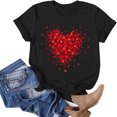 thumbnail image 1 of TIMIFIS T-Shirts de la Saint-Valentin Chemises pour Femmes Été Décontracté Manches Courtes Col Rond T-Shirt Hauts Mode T-Shirt Imprimé Cœur d'Amour, 1 of 4
