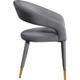 thumbnail image 4 of Meridian Furniture Destiny Grey Velvet Dining Chair, 4 of 5
