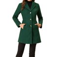 thumbnail image 1 of INSPIRE CHIC Manteaux d'Hiver Longs pour Femmes à Simple Boutonnage, Revers Cranté, Vert m, 1 of 5