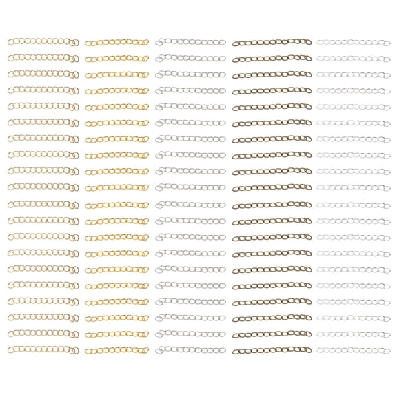 Miangastore Durable Extender Chain Stainless Steel 500Pcs 1.97X0.20X0.02In