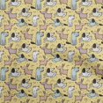 thumbnail image 1 of oneOone Velvet Medium Yellow Fabric Dog Sewing Material Print Fabric By The Yard 58 Inch Wide, 1 of 4