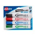 thumbnail image 1 of Avery Marks-A-Lot Marqueurs Effaçables à Sec, Pointe Grand, Couleurs Assorties, 4 Unités, 1 of 3