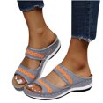 thumbnail image 4 of LSLJS Chaussures pour Femmes Mode Ajourées Tricot Crochet Fleur Confortables Talon Compensé Pantoufles Sandales, Pantoufles pour Femmes, 4 of 9