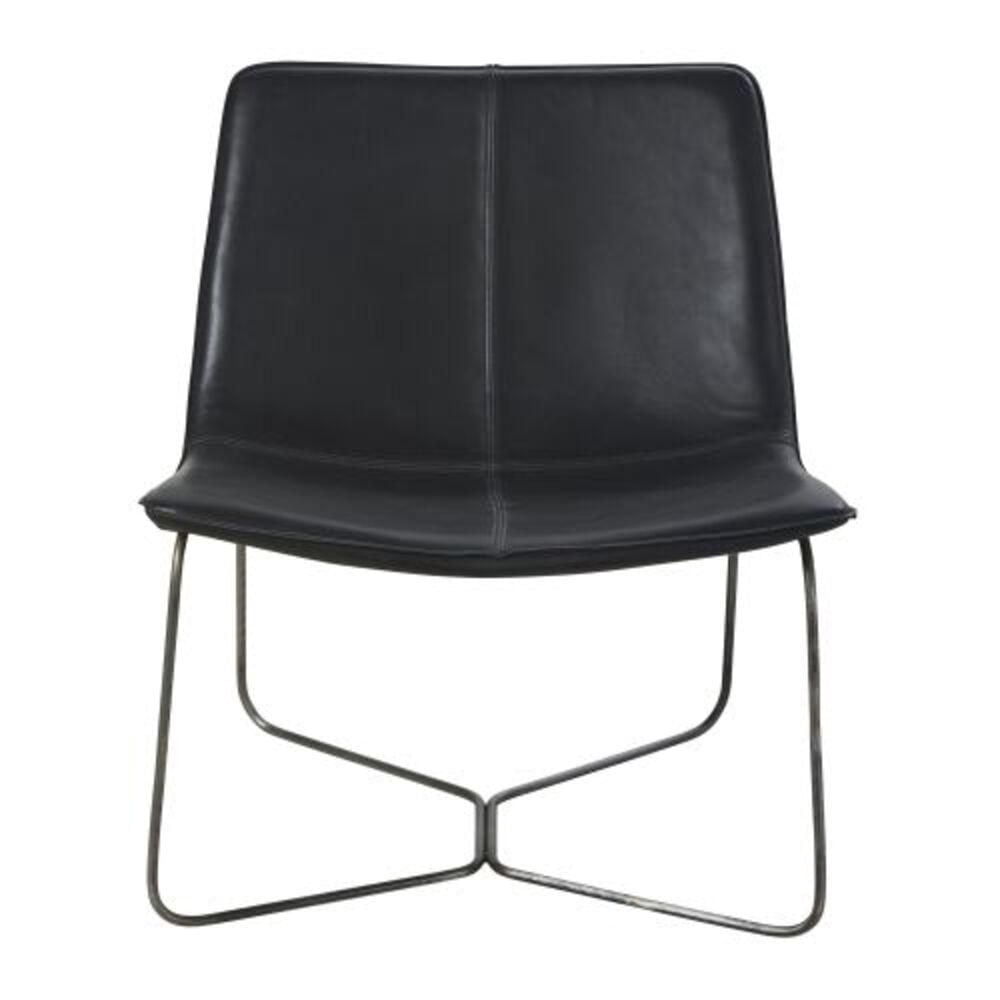 Plata Decor Import Inc. – Fauteuil à accoudoirs inclinés en PU noir : un fauteuil moderne, idéal pour le salon ou le bureau
