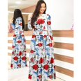thumbnail image 1 of REDHOTYPE Grande Taille Femmes Manches Longues Poitrine Découpe Conception Longue Robe Florale Imprimé O Cou Taille Haute Stretch Boho Mode Élégante Longue Robe, 1 of 2