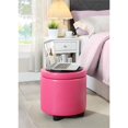 thumbnail image 3 of Convenience Concepts Designs4Comfort Round Storage Ottoman in Pink, 3 of 9