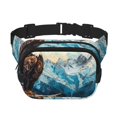 thumbnail image 1 of Kdxio Sac Banane à Double Couche Imprimé Aigle Chauve Iceberg Ceinture Réglable Sac Mains Libres Voyage Randonnée Course Sergé Poches de Sécurité, 1 of 9
