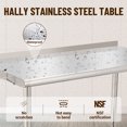 thumbnail image 3 of Table de Préparation en Acier Inoxydable Certifiée NSF - 60x24x35 Pouces - Tablette Inférieure Réglable, avec Roulettes, Garde Arrière, Bord Courbé, Support à Déchets Amovible, pour Cuisine, Maison et Brasserie, 3 of 7