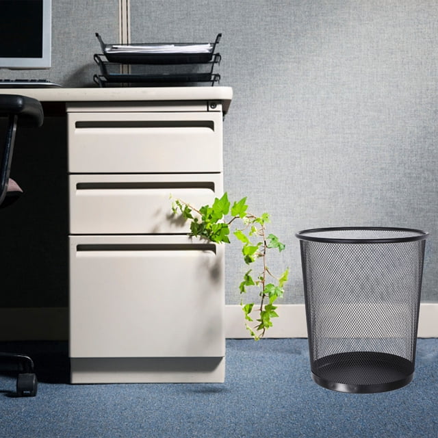 TIMIFIS Garbage Can Metal Meshround Garbage Can Trash Can Garbage Can Wastebaskets for Bathroom Bedroom Office Kitchen Small Space Living Trash Bin Trash Can