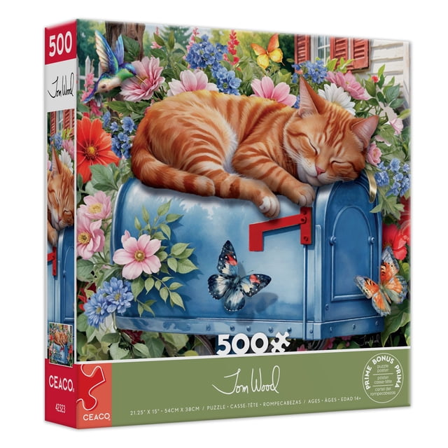 Ceaco Cat Nap 500-Piece Interlocking Jigsaw Puzzle for Adults Ages 14+