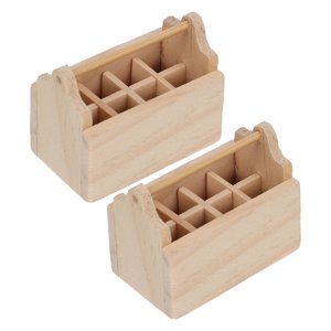 Minkissy 2Pcs Petit outil Coffre Miniature Boîte à outils en bois de chocolat pour Mini Design de maison Hobbyistes