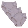 thumbnail image 2 of FEM intimates Cotton Spandex High Cut Panties w/ Lace Insert - 3Pk, 2 of 4