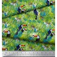 thumbnail image 3 of Soimoi Polyester Crepe Fabric Leaves & Toucan Bird Print Sewing Fabric Yard 52 Inch Wide, 3 of 3