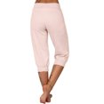 thumbnail image 3 of Pantalon Court pour Femmes Pantalon à Jambe Grand Coupe Jambe Femmes Taille Polyester Pantacourts pour Dames Pantacourts d'Été Style C-87 Roses G, 3 of 7