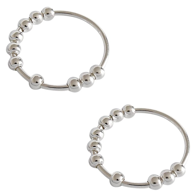 PVCS Spirale à Simple Bobine, Perles Pivotantes Libres, Anneau de Perles Anti-Anxiété, Adapté pour Femme