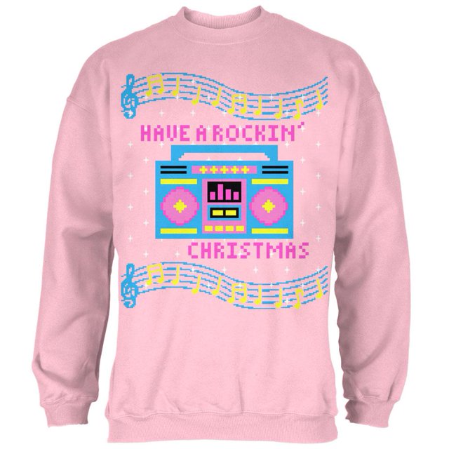 Chandail Rétro Boombox Musique « Have a Rockin' Ugly Noël Sweater » pour Homme