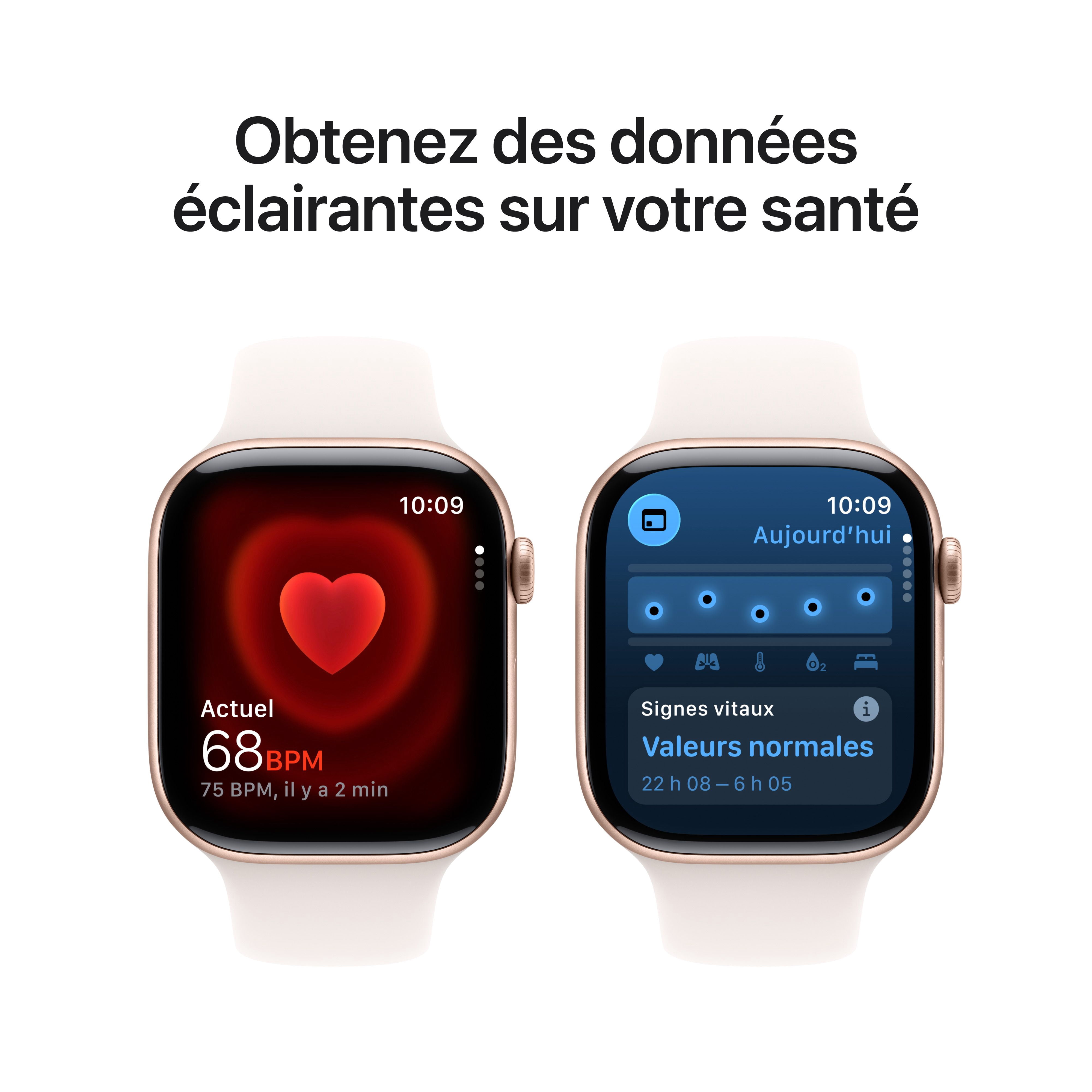 Apple Watch Series 11 GPS - Boîtier 46 mm en aluminium rosé - Bracelet sport rose tendre (M/G)