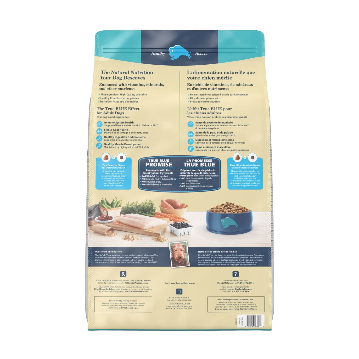Blue Buffalo Life Protection Formula Nourriture Sèche Naturelle pour Chiens, Poisson & Riz Brun 10kg