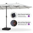 thumbnail image 4 of PURPLE LEAF 15ft Patio Market Umbrella with Solar LED and Base Double-Sided Rectangle Outdoor Table Sun Umbrellas for Pool Beach Deck Backyard Cream, 4 of 9