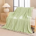 thumbnail image 1 of Imitation Rabbit Fleece Blanket,Double Layer,Thickened Solid Color,Office Nap Blanket,Comfortable,Home Decor,Warmth,Softness,Elastic Edge,PENDANE,Green, 1 of 6