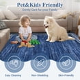 thumbnail image 4 of Scalloped Modern Abstract Area Rug 9x12 Large Washable Rug for Living Room, Non-Slip Soft Carpet for Bedroom, Scalloped Low-Pile Solid Print Rug for Dining Room Home Office, Navy Blue, 4 of 9